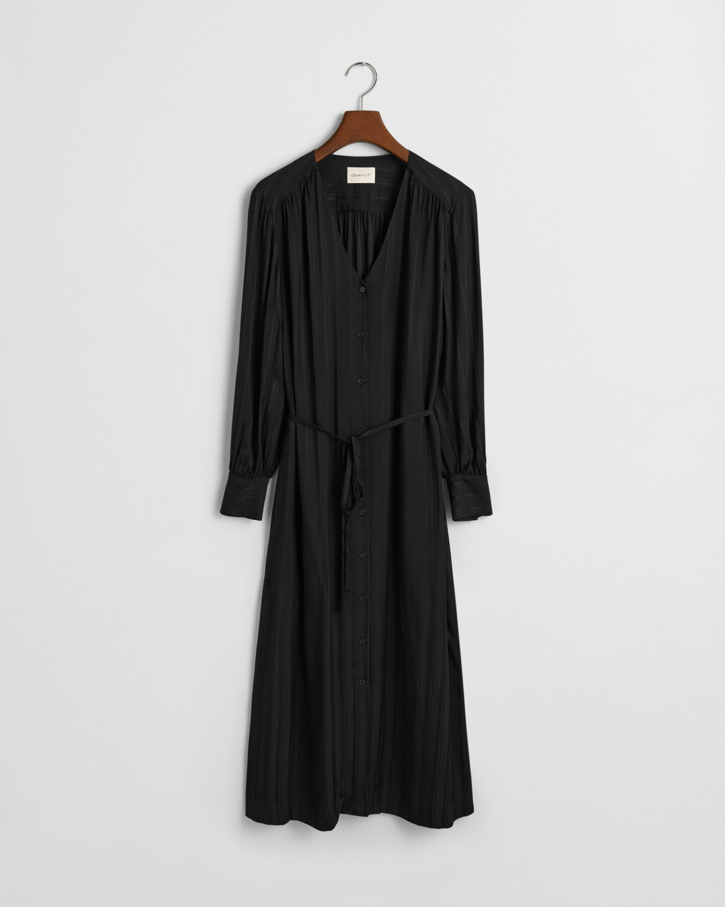 Hemdblusenkleid mit Satinstreifen