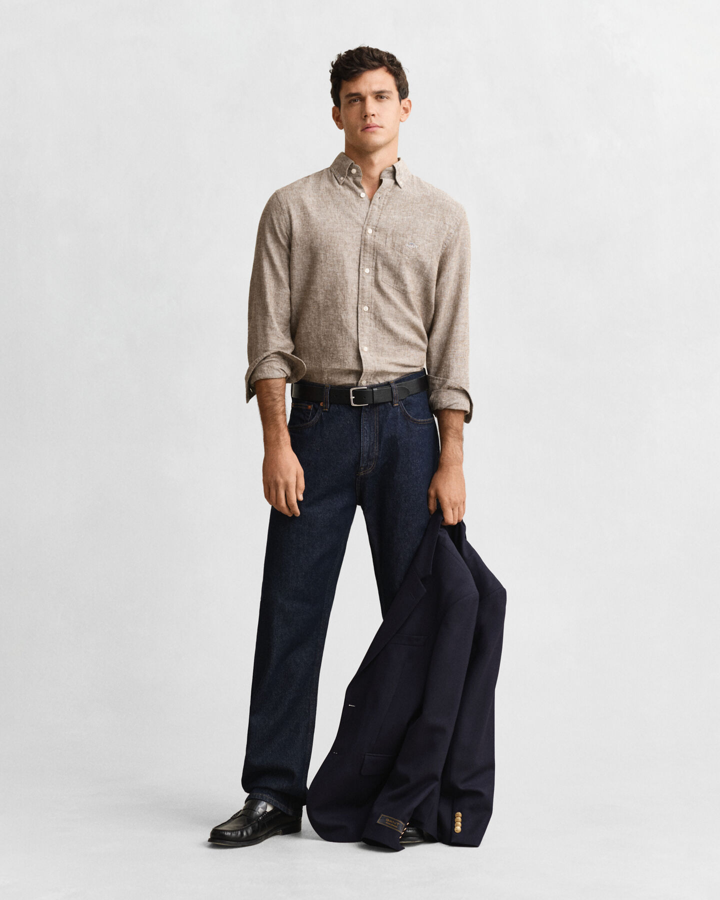 Regular Fit Baumwoll Leinen Hemd