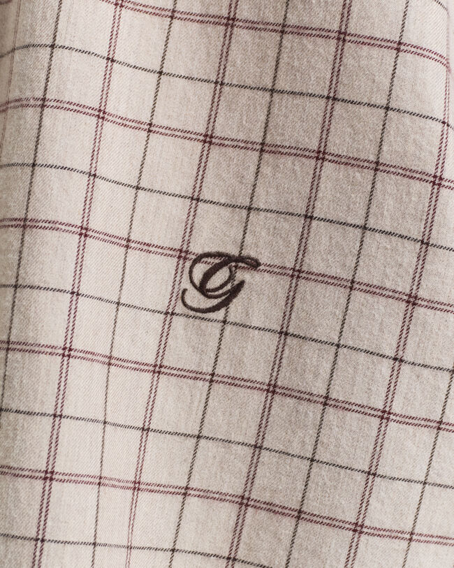 Angeraute Relaxed Fit Flanellbluse mit Karomuster