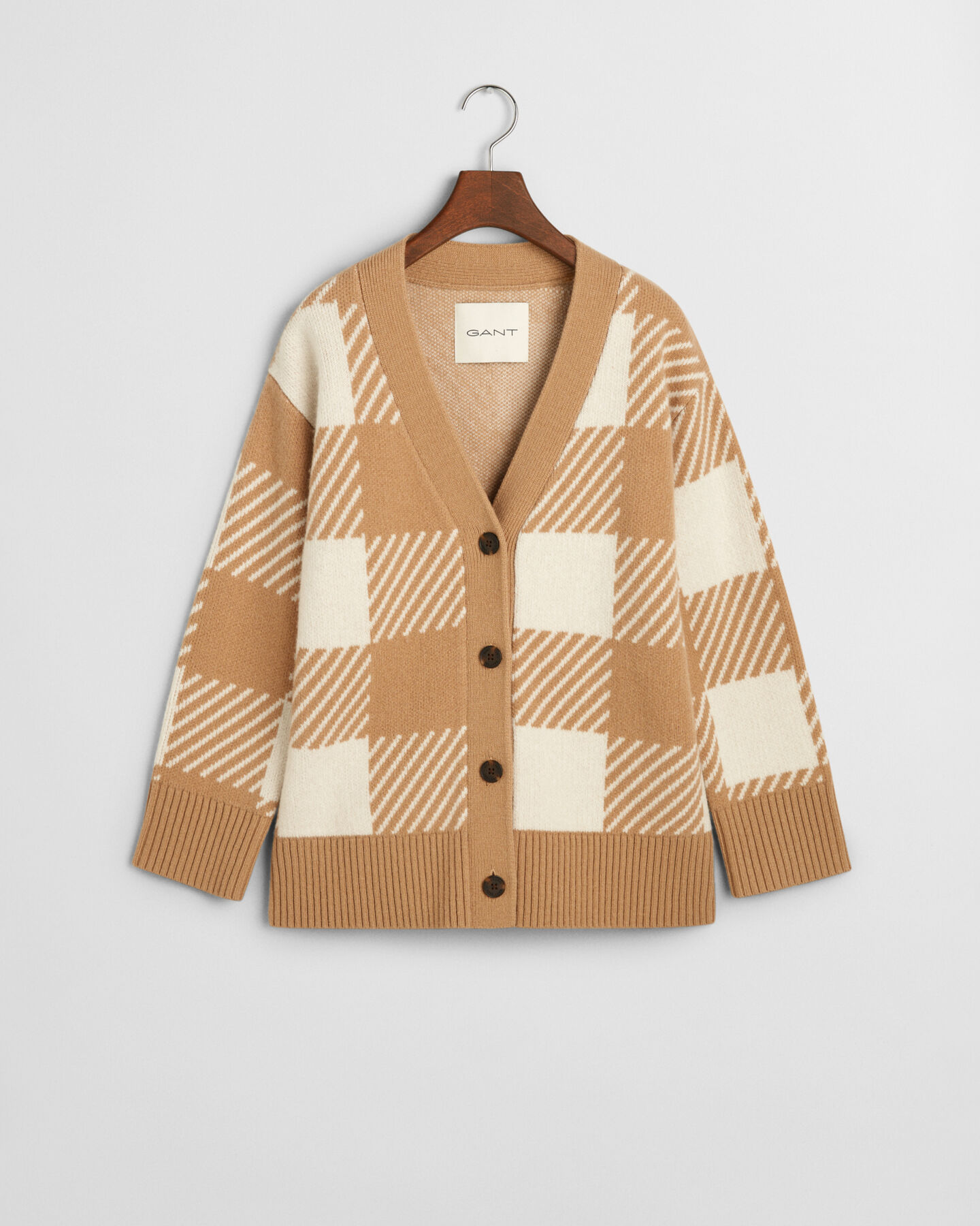 Buffalo Checked V-Neck Strickjacke