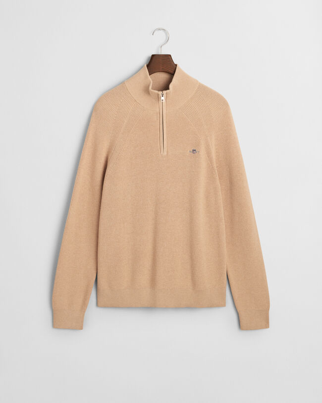 Gerippter Troyer aus Baumwoll-Woll-Gemisch