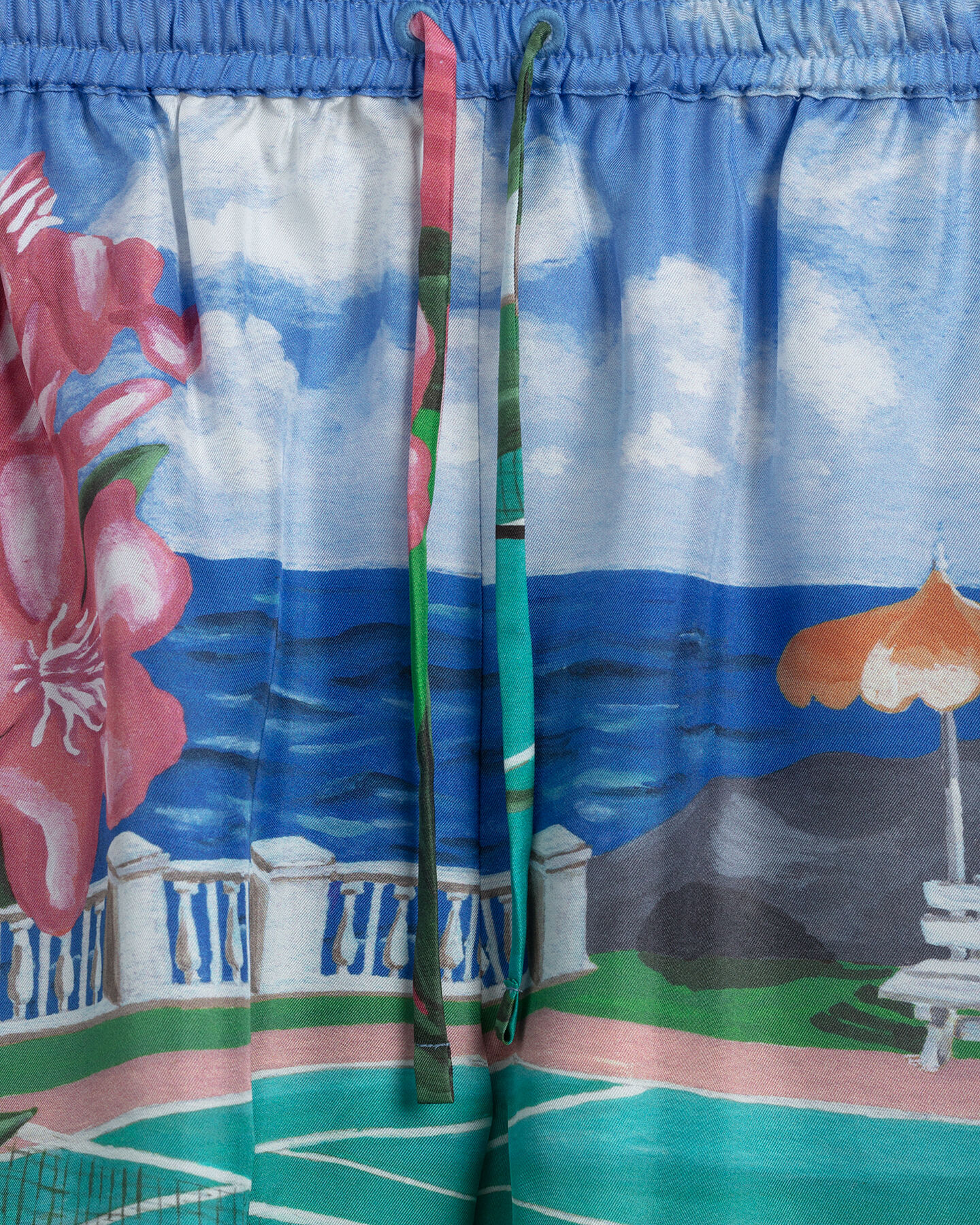 Scenery Print Shorts mit Kordelzug