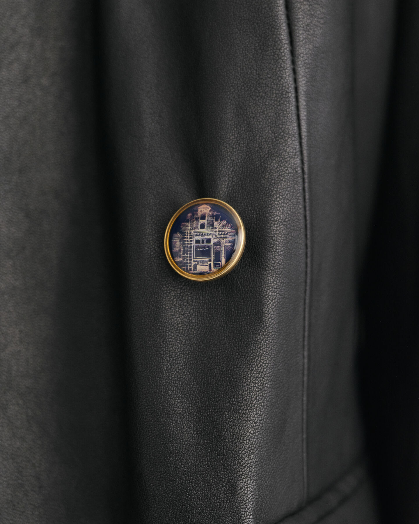 Regular Fit Blazer aus Leder