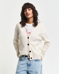 Herringbone V-Neck Strickjacke