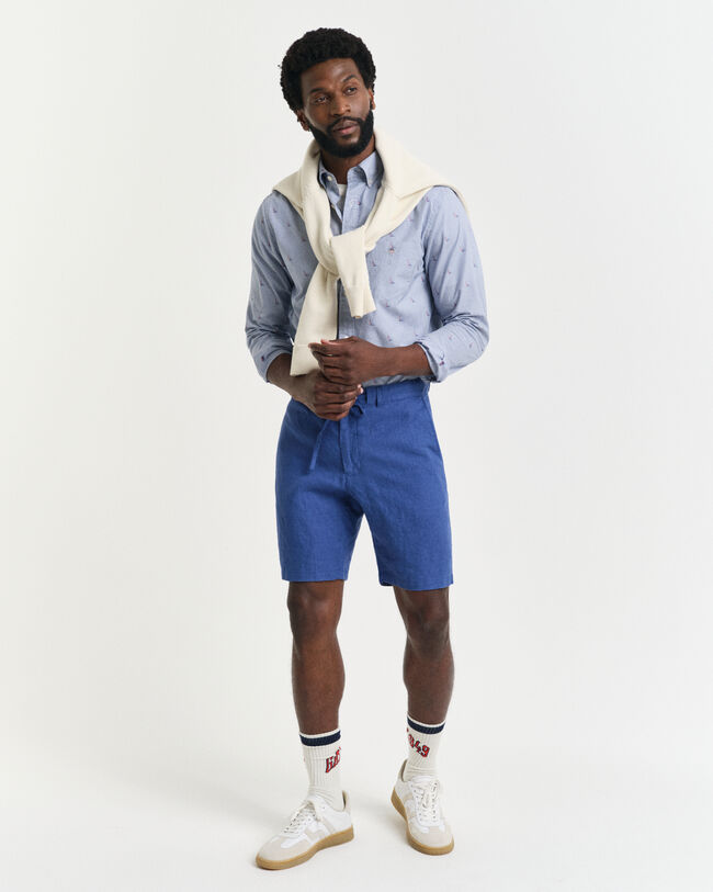 Relaxed Fit Leinen Shorts mit Kordelzug