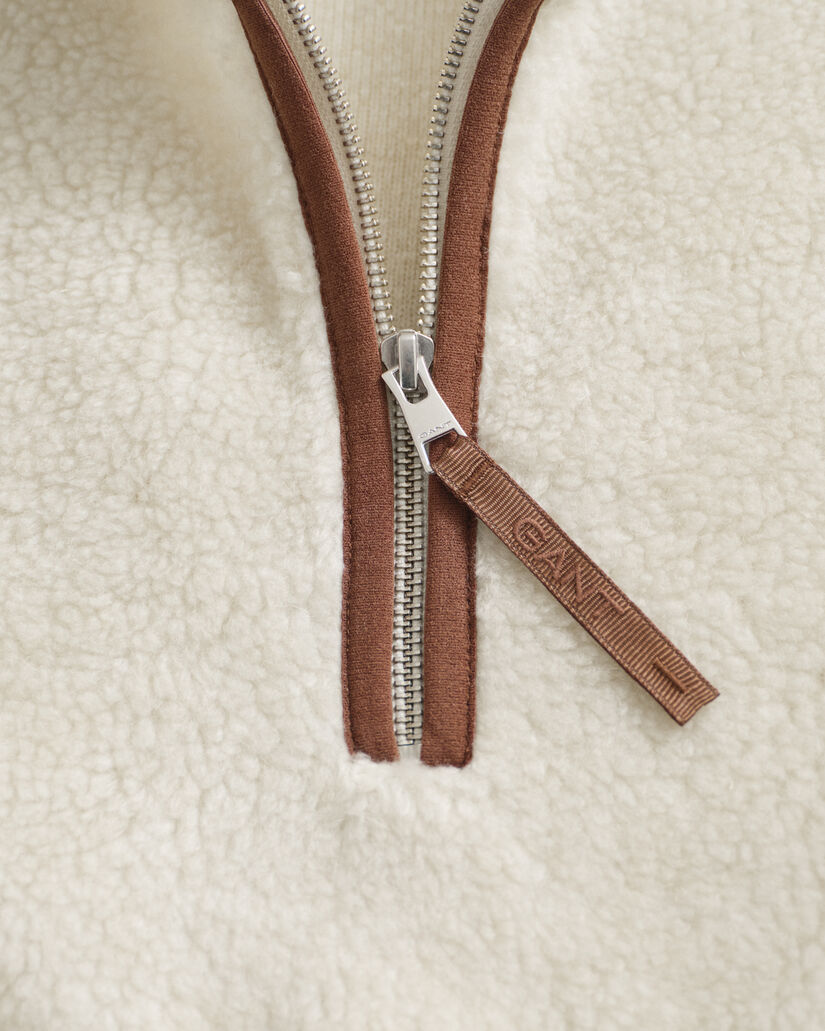 Fleeceshirt mit Reißverschlusskragen