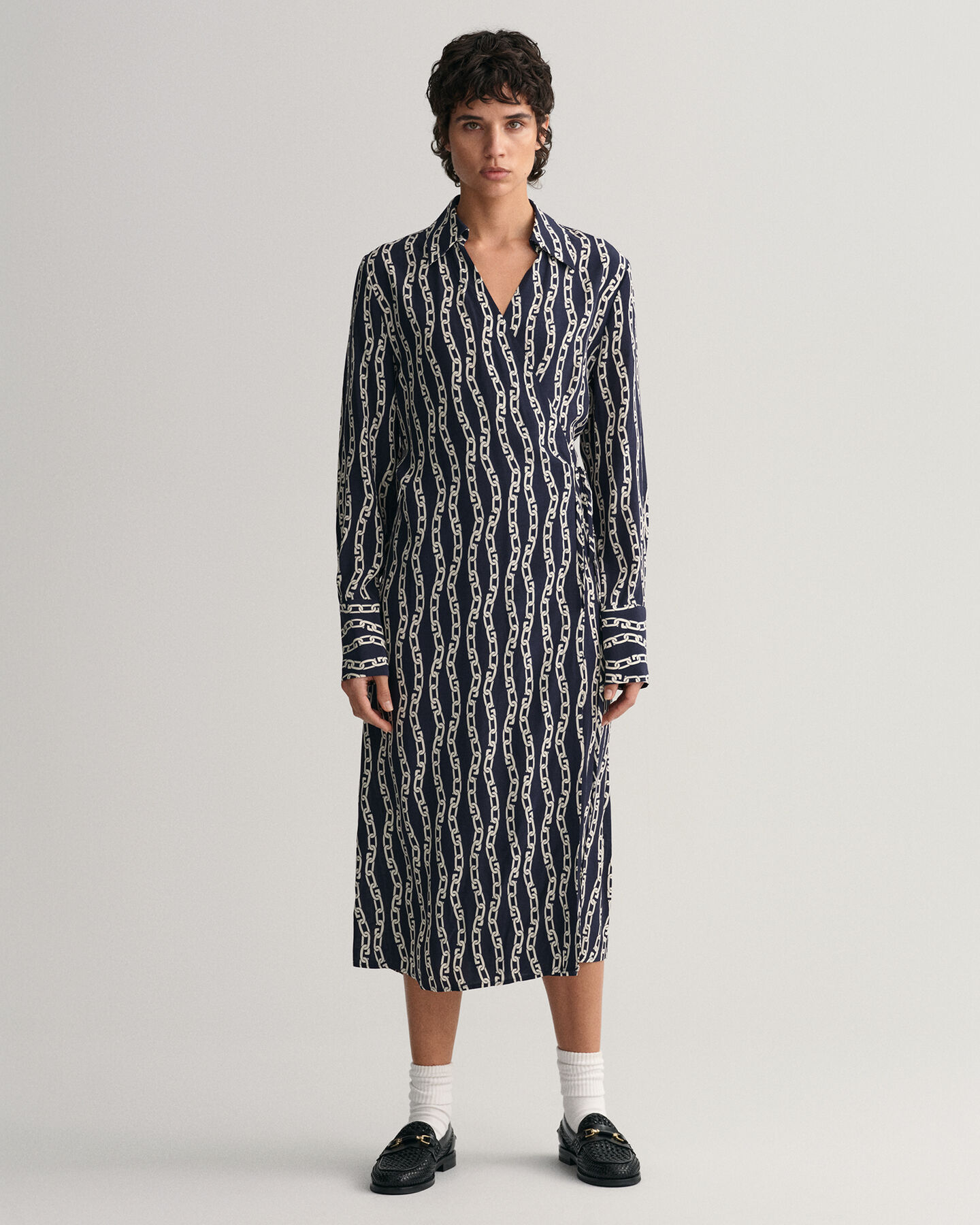 Chain Print Wickelkleid