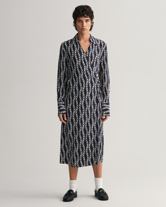 Chain Print Wickelkleid