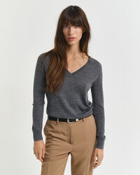 V-Neck Pullover aus extra feiner Merinowolle