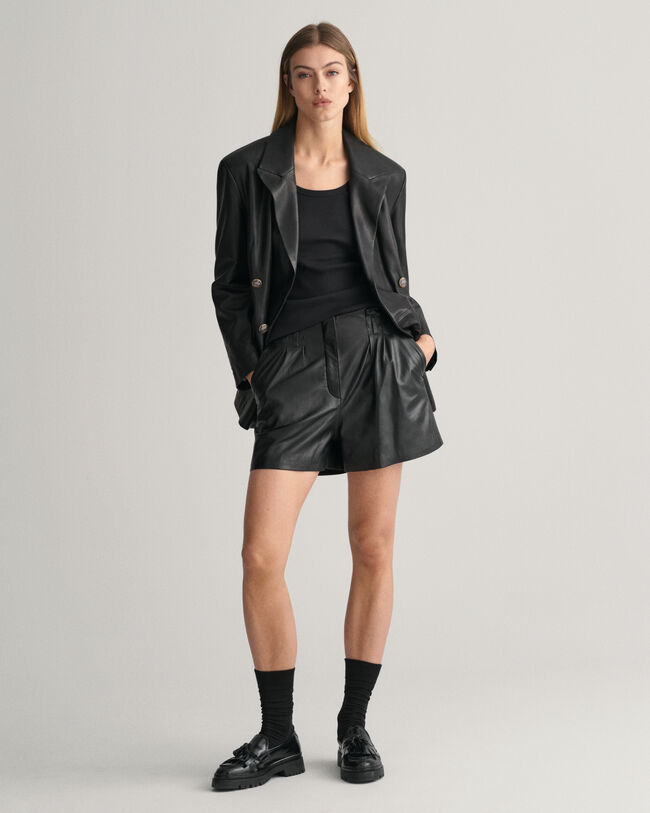 Regular Fit Blazer aus Leder