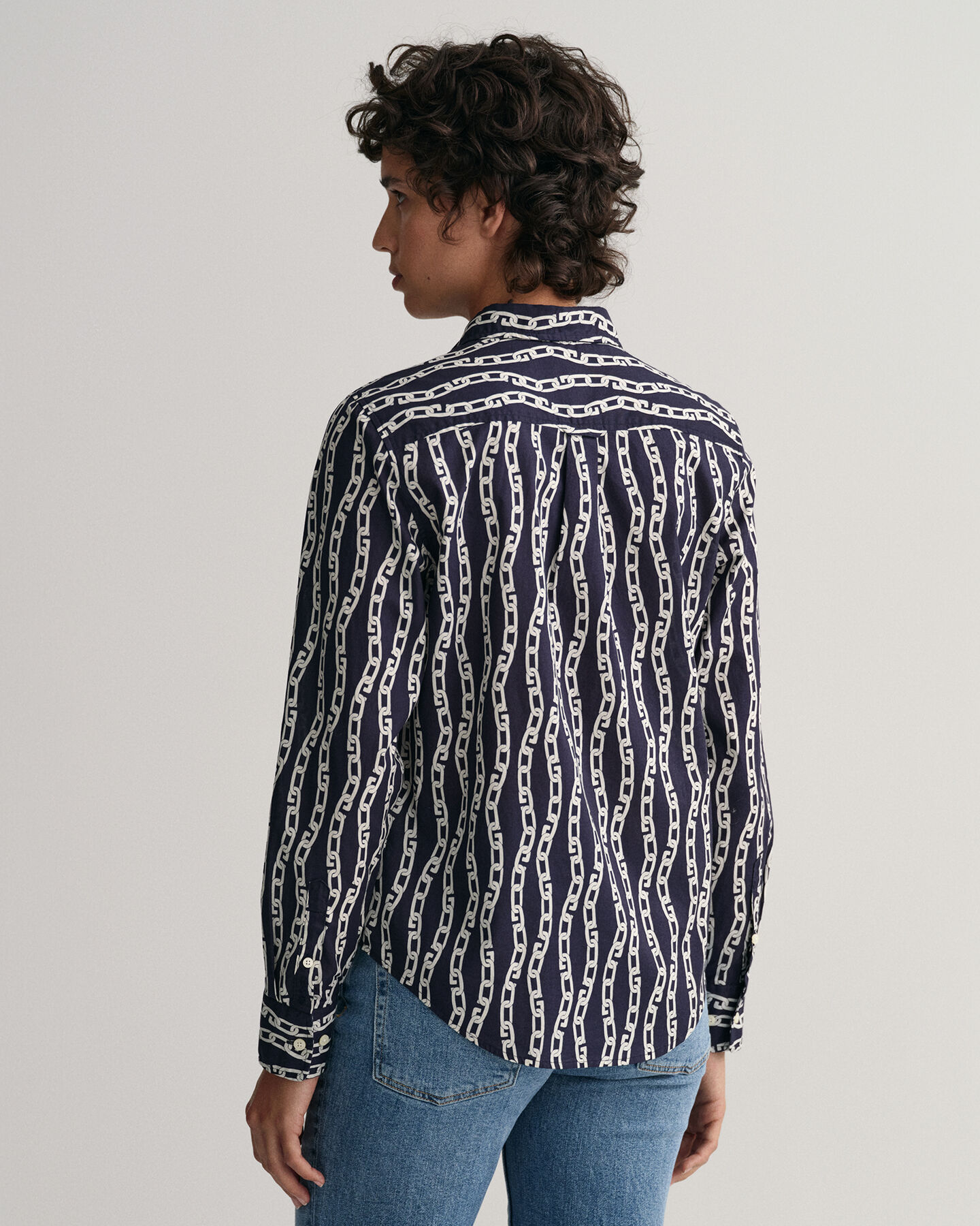 Regular Fit Chain Print Bluse aus Baumwoll-Voile