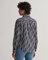 Regular Fit Chain Print Bluse aus Baumwoll-Voile