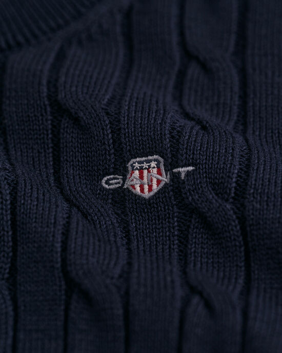 Kids Shield Zopfstrick Rundhalspullover aus Baumwolle