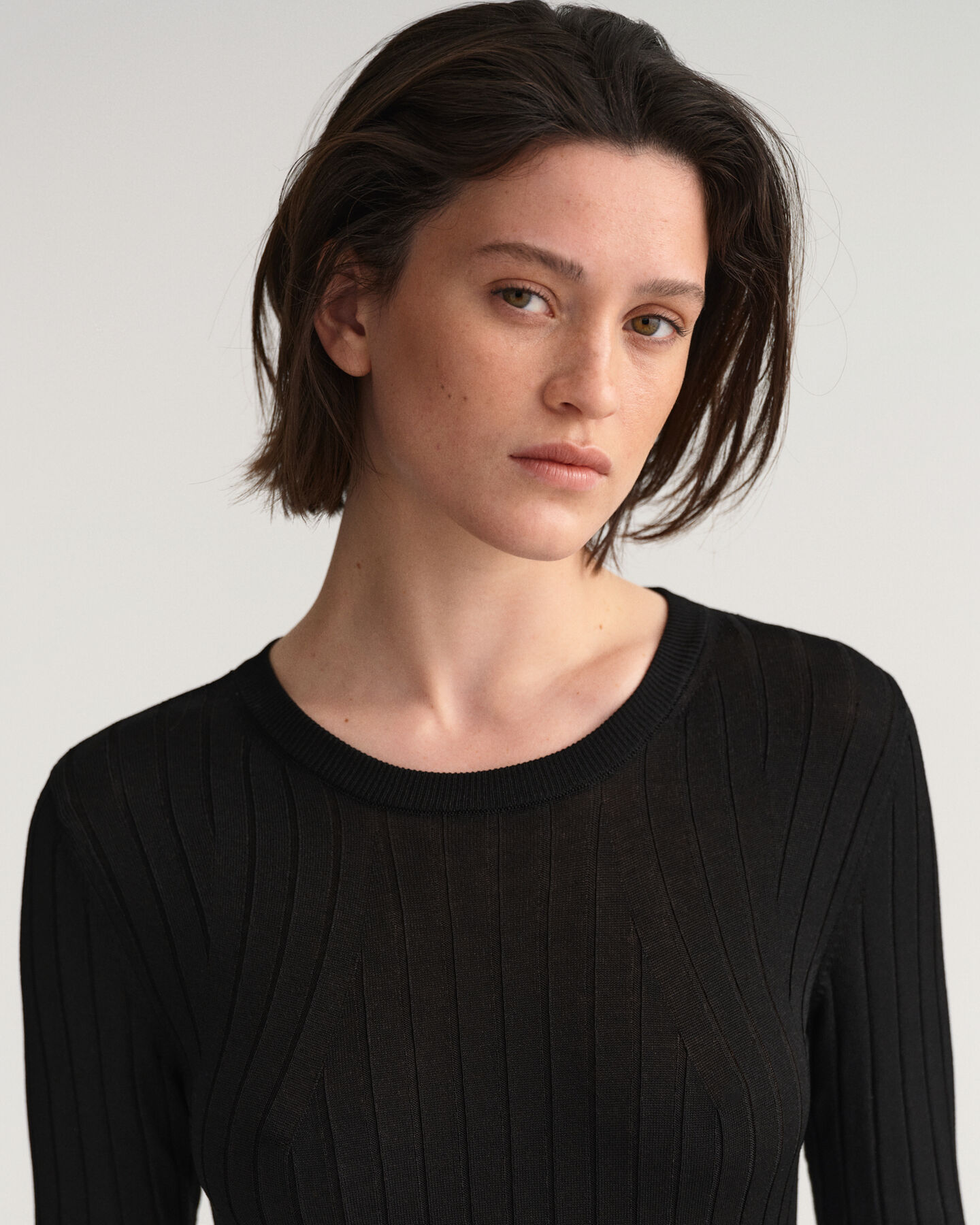 Geripptes Kleid mit Blockstreifen