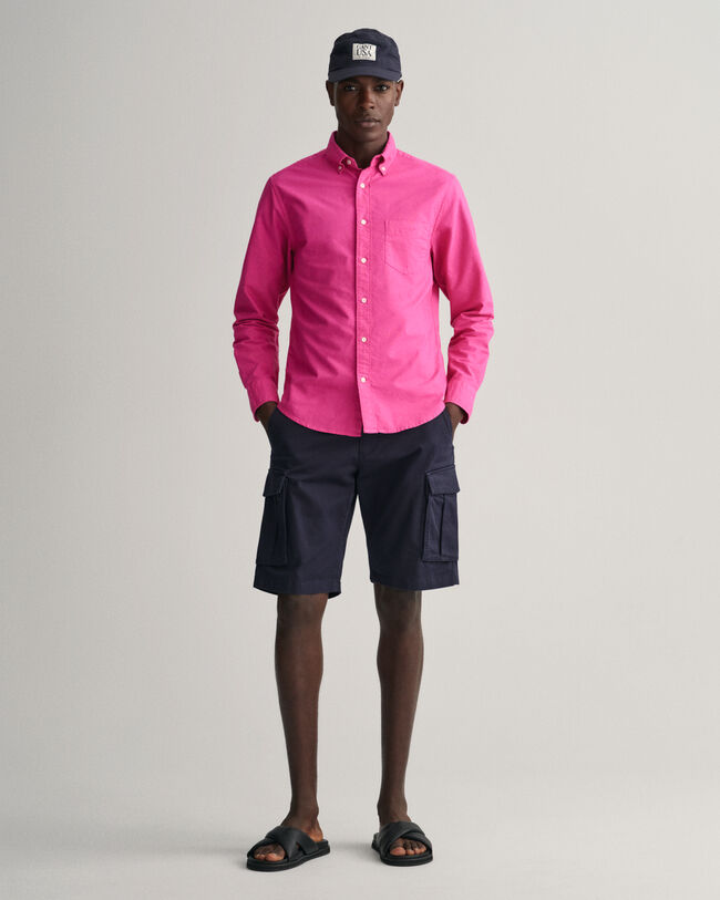 Regular Fit Sunfaded Oxford-Hemd