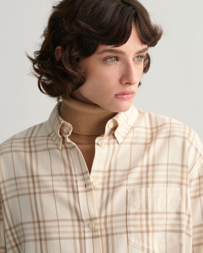 Relaxed Fit Flanellbluse mit Karomuster