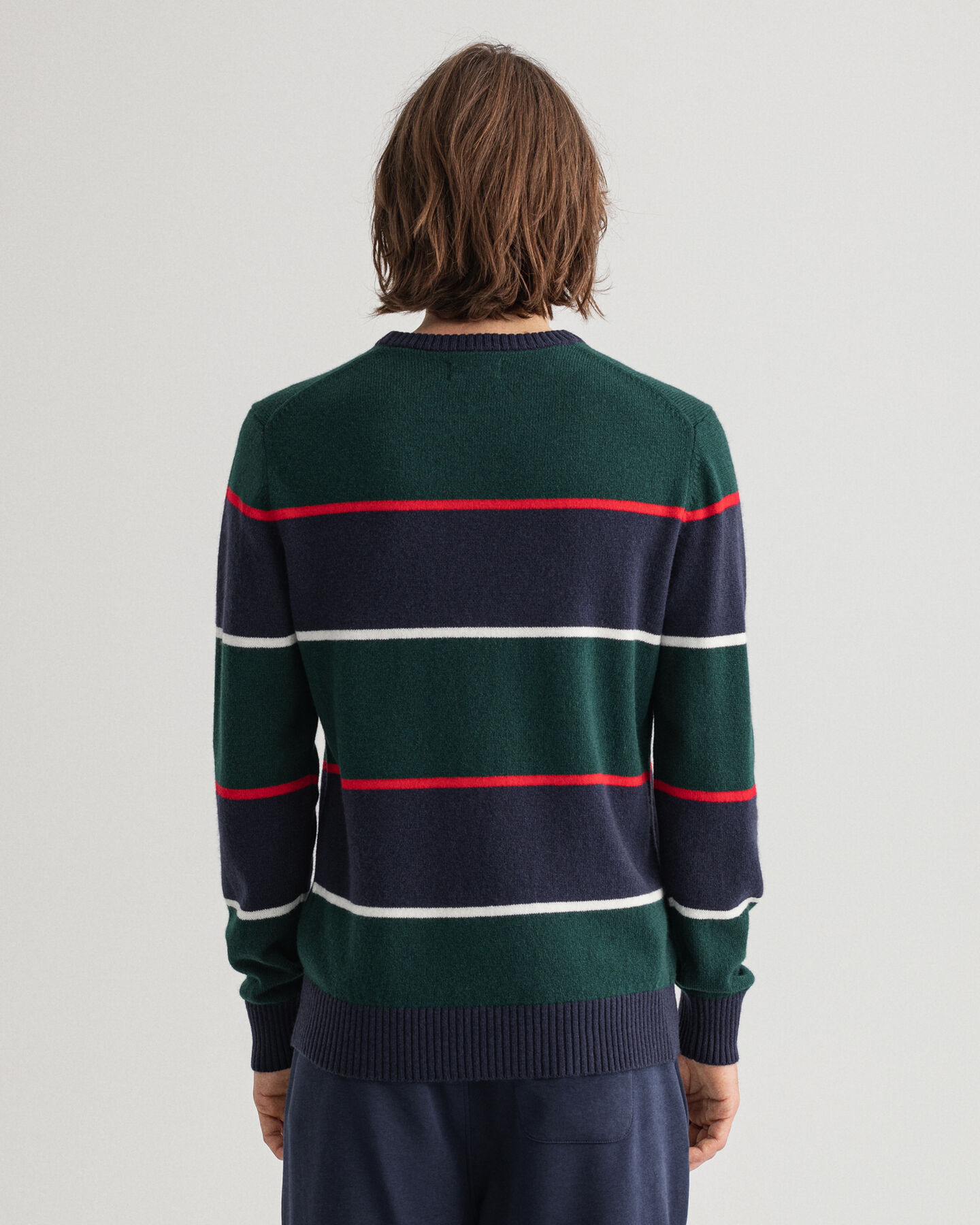 Banner Shield Rundhalspullover mit Streifen