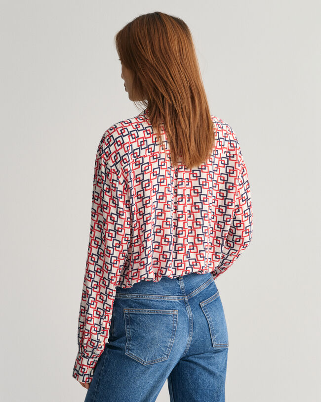 Relaxed Fit Bluse mit geometrischem Print