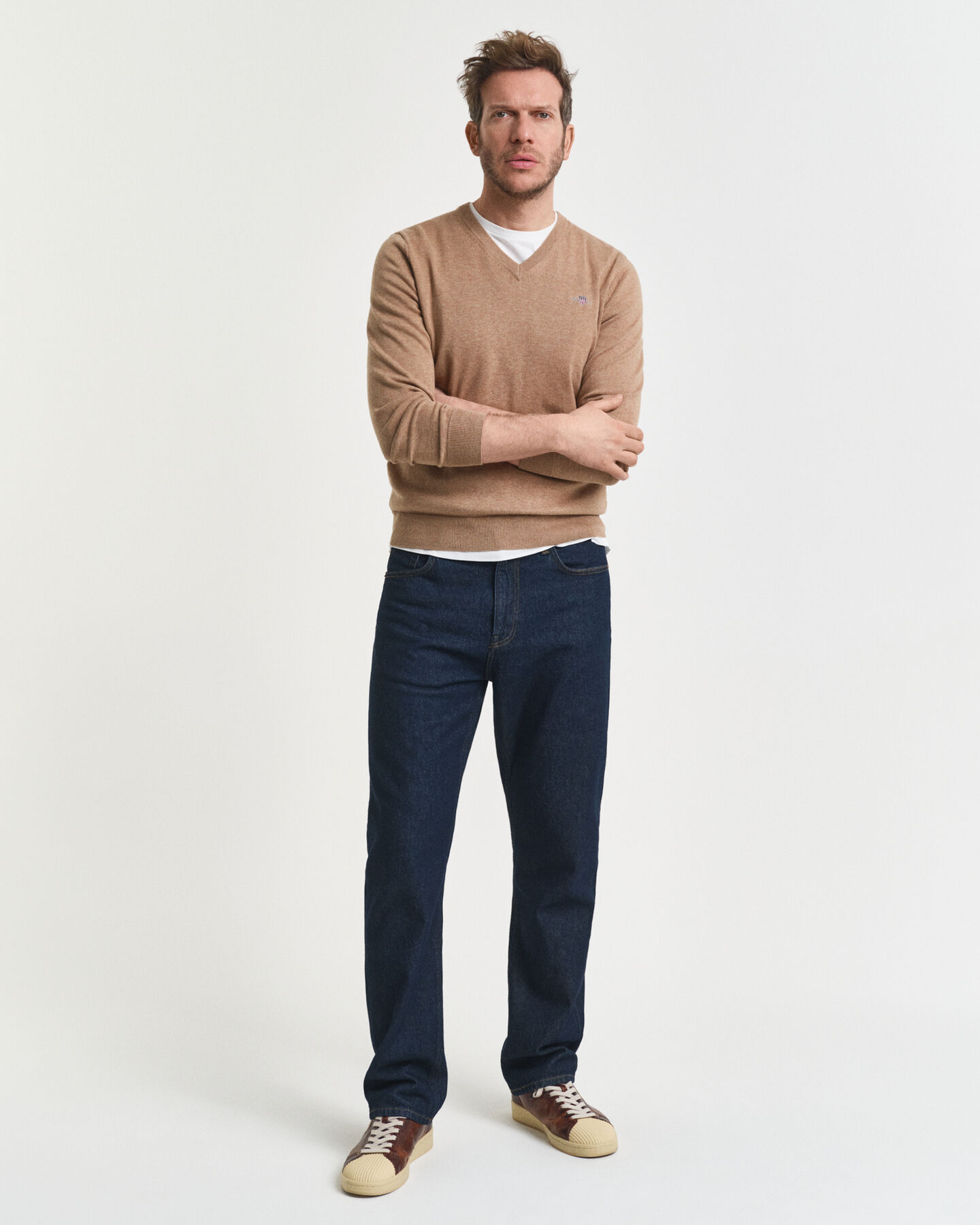 Klassischer V-Neck Pullover aus Baumwolle