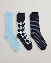 3er-Pack Argyle Socken