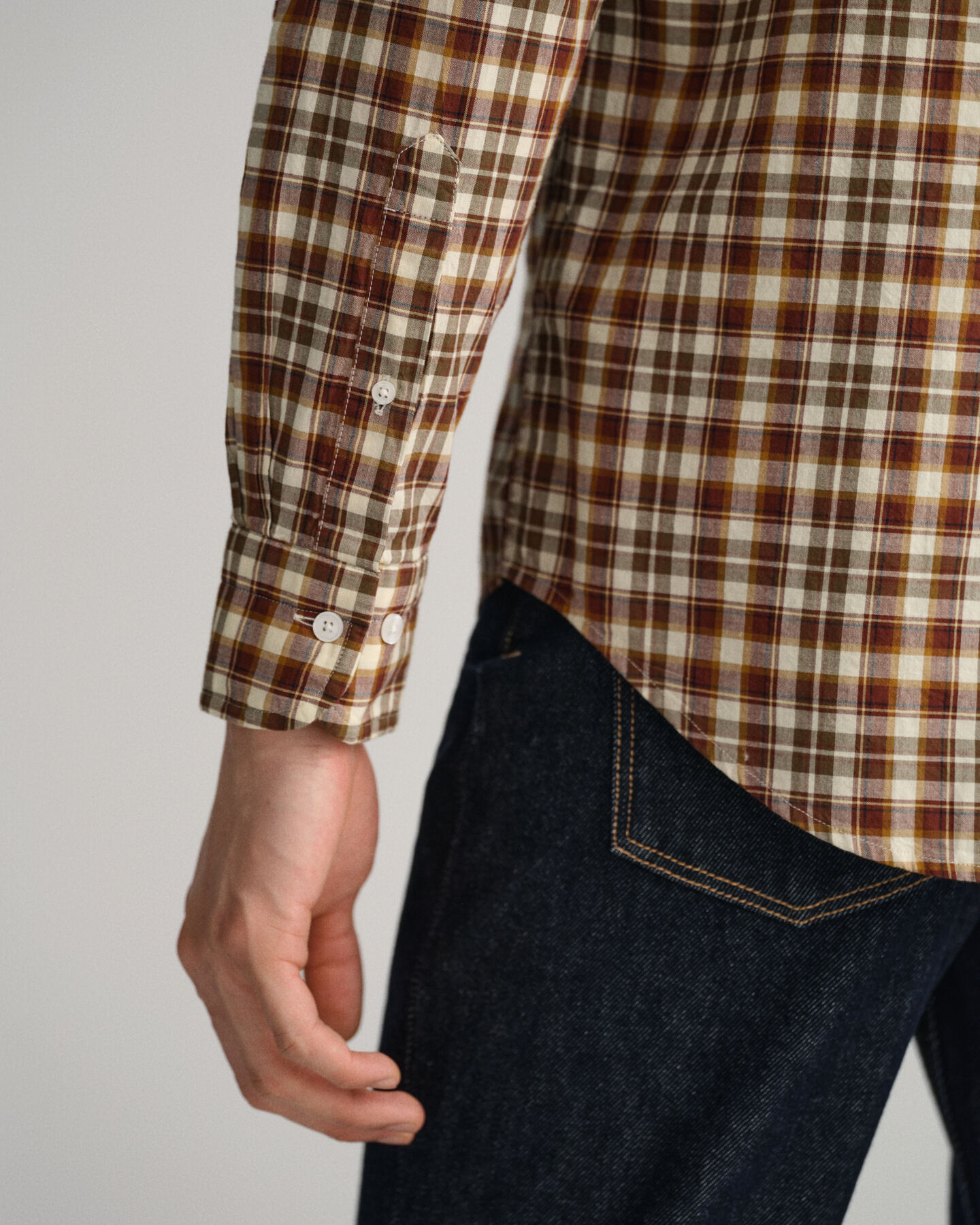 Regular Fit Broadcloth Hemd mit Tartan-Muster