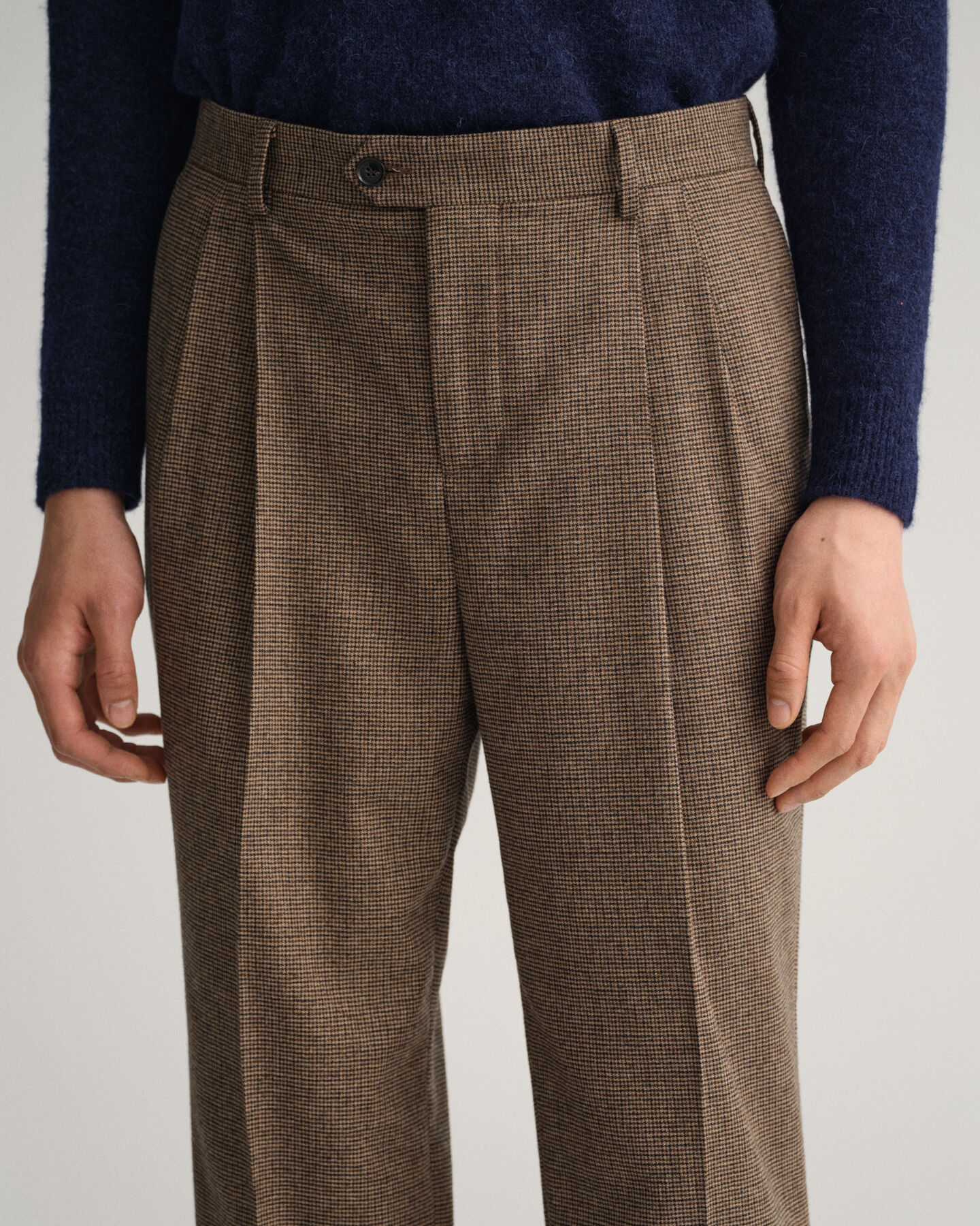 Anzughose mit Hahnentrittmuster