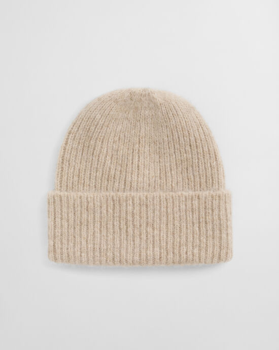 Gerippte Beanie aus Alpakawollmix