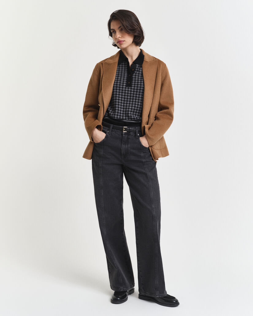 Houndstooth Jacquard Polopullover