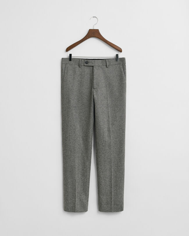 Slim Fit Herringbone Anzughose aus Flanell