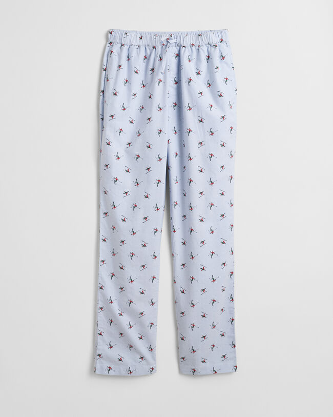 Oxford-Pyjamahose mit Ski-Print