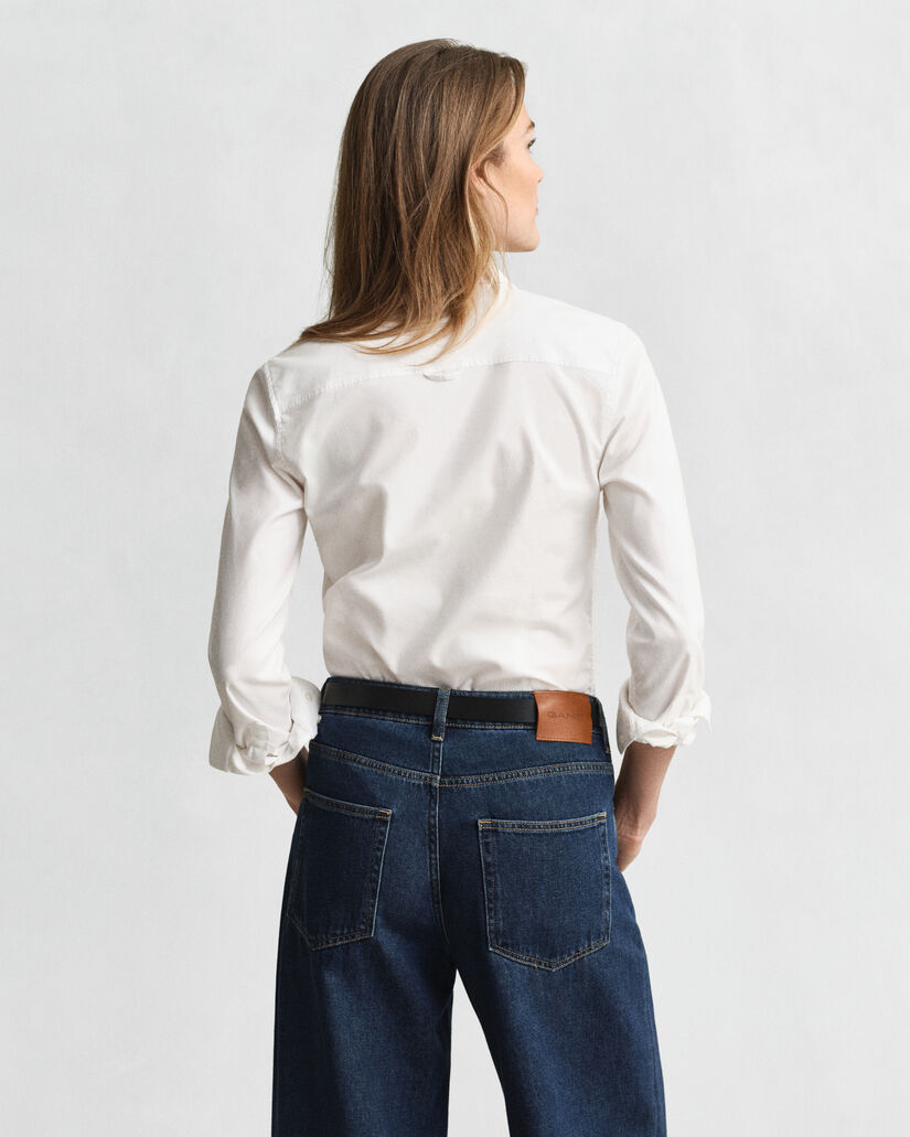 Slim Fit Oxford-Bluse mit Stretch