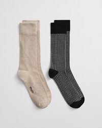 2er-Pack Houndstooth Socken mit Muster in Geschenkbox