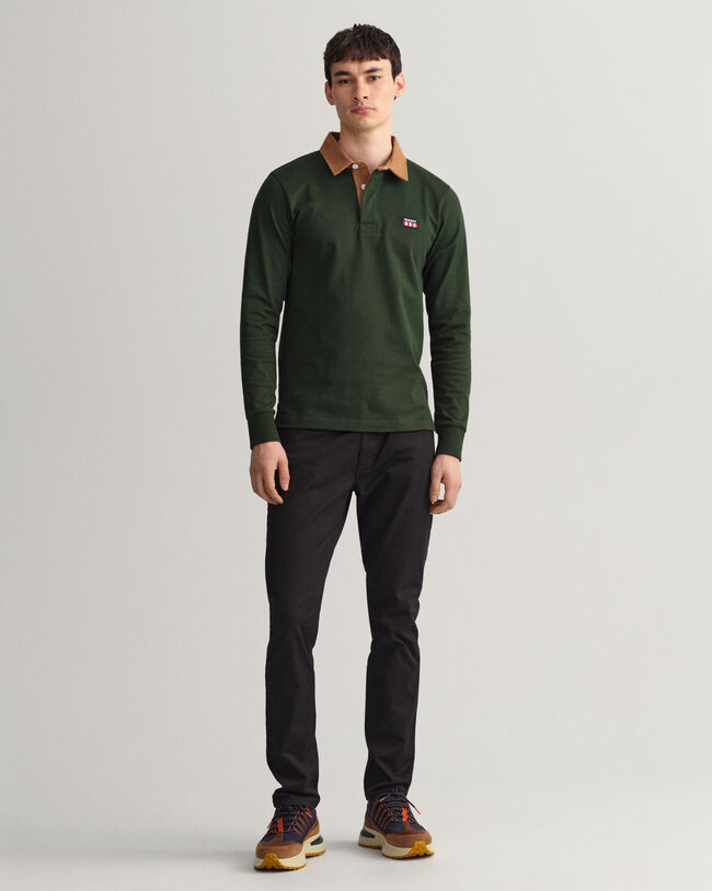 Heavy Rugger mit Cord-Kragen