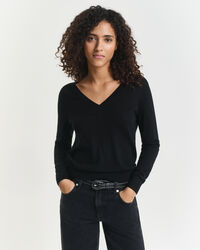 V-Neck Pullover aus extra feiner Merinowolle