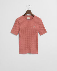 Zopfstrick-Pullover aus Stretch-Baumwolle