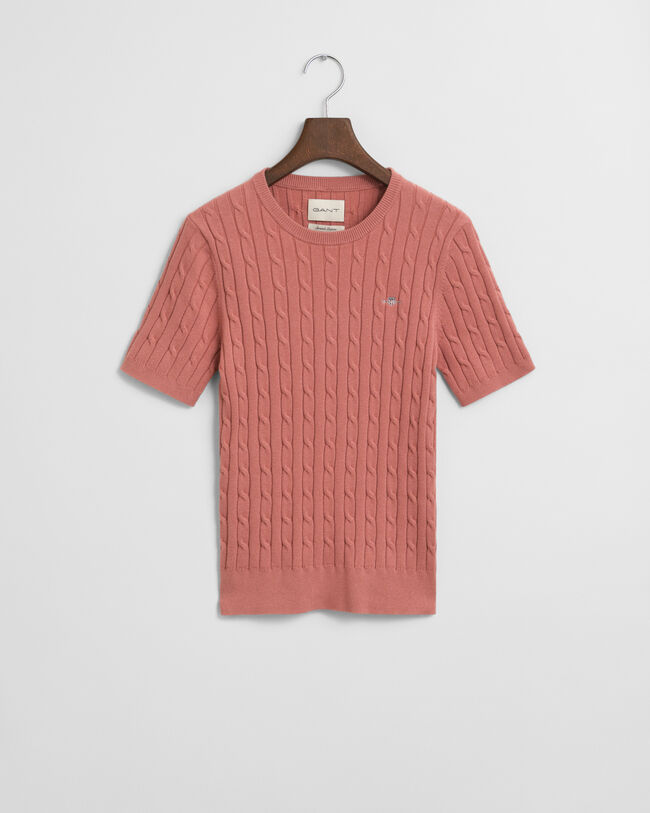 Zopfstrick-Pullover aus Stretch-Baumwolle