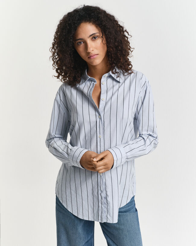 Gestreifte Relaxed Fit Luxury Oxford-Bluse