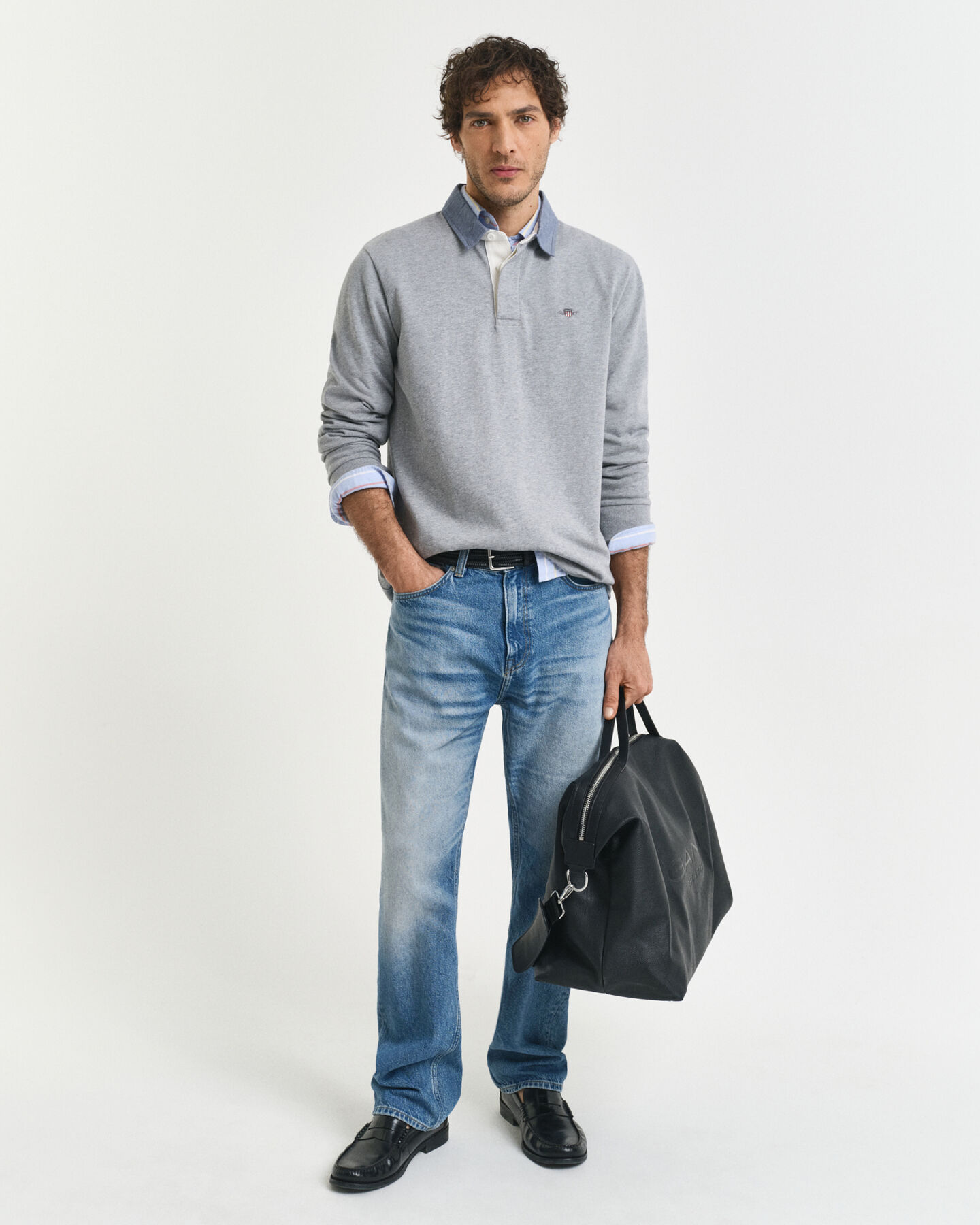 Heavy Rugger mit Chambray-Kragen