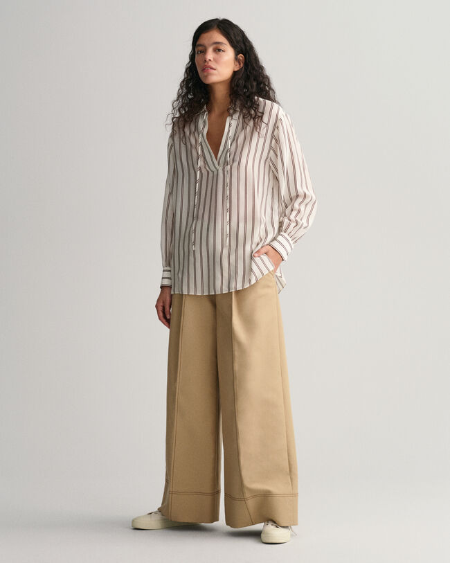 Gestreifte V-Neck Bluse