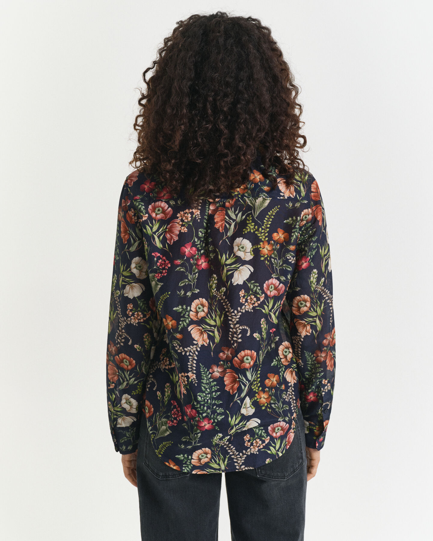 Regular Fit Bluse aus Baumwolle und Seide mit Blumen-Print