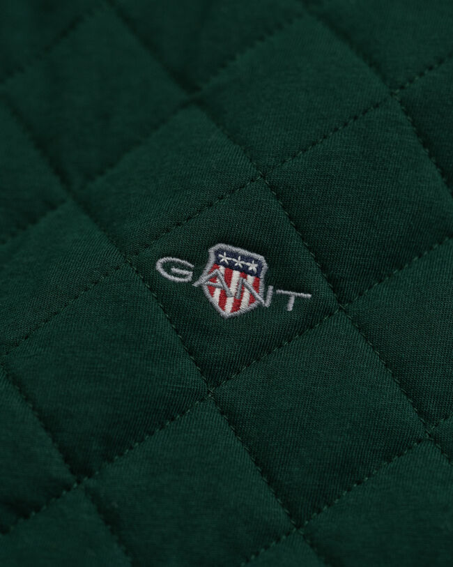 Gesteppte Sweatjacke mit Reißverschluss und Cord-Kragen