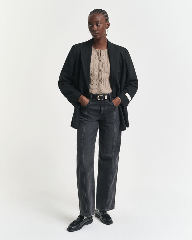 Strickjacke aus Stretch-Baumwolle mit Zopfmuster