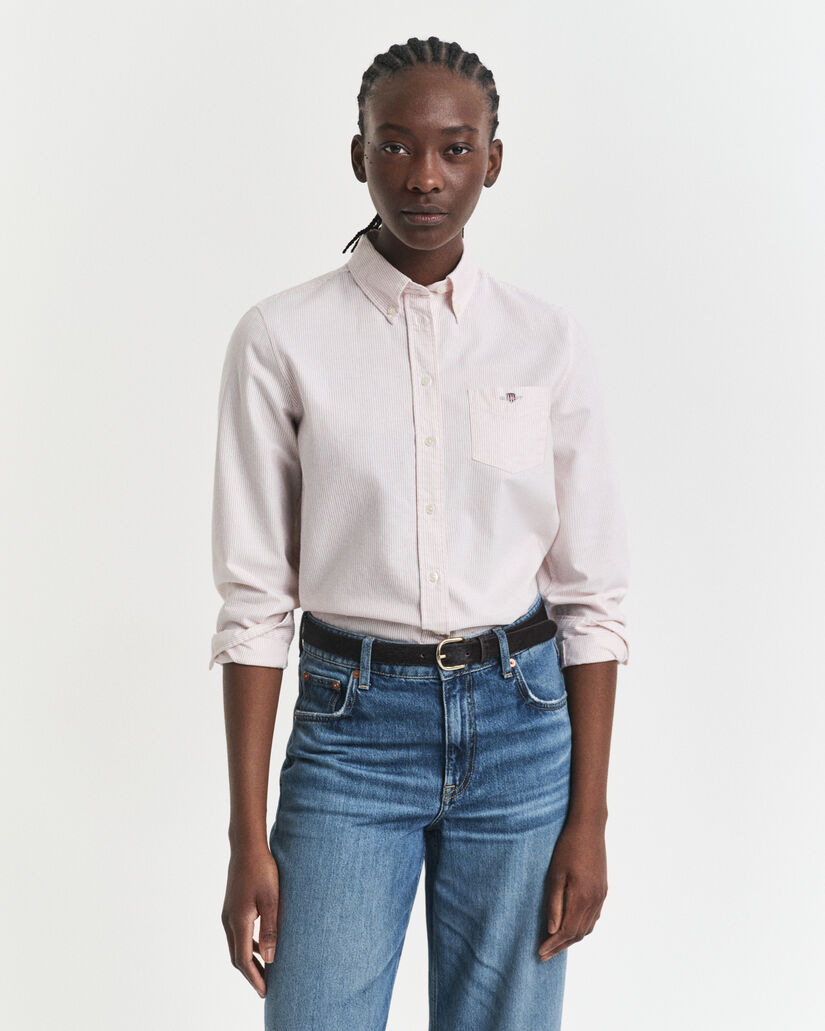 Regular Fit Classic Oxford-Bluse mit Streifen