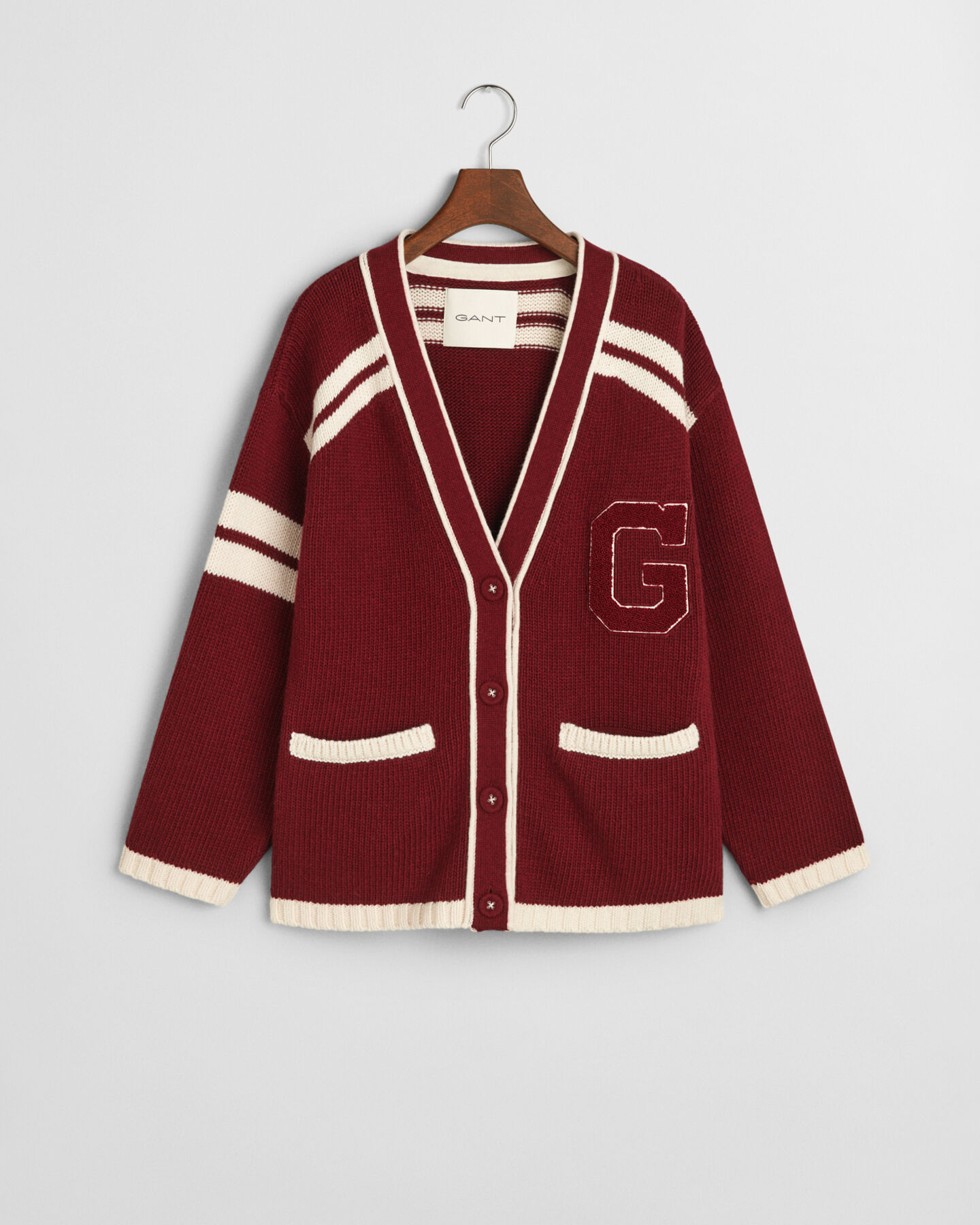 GANT Varsity V-Neck Strickjacke