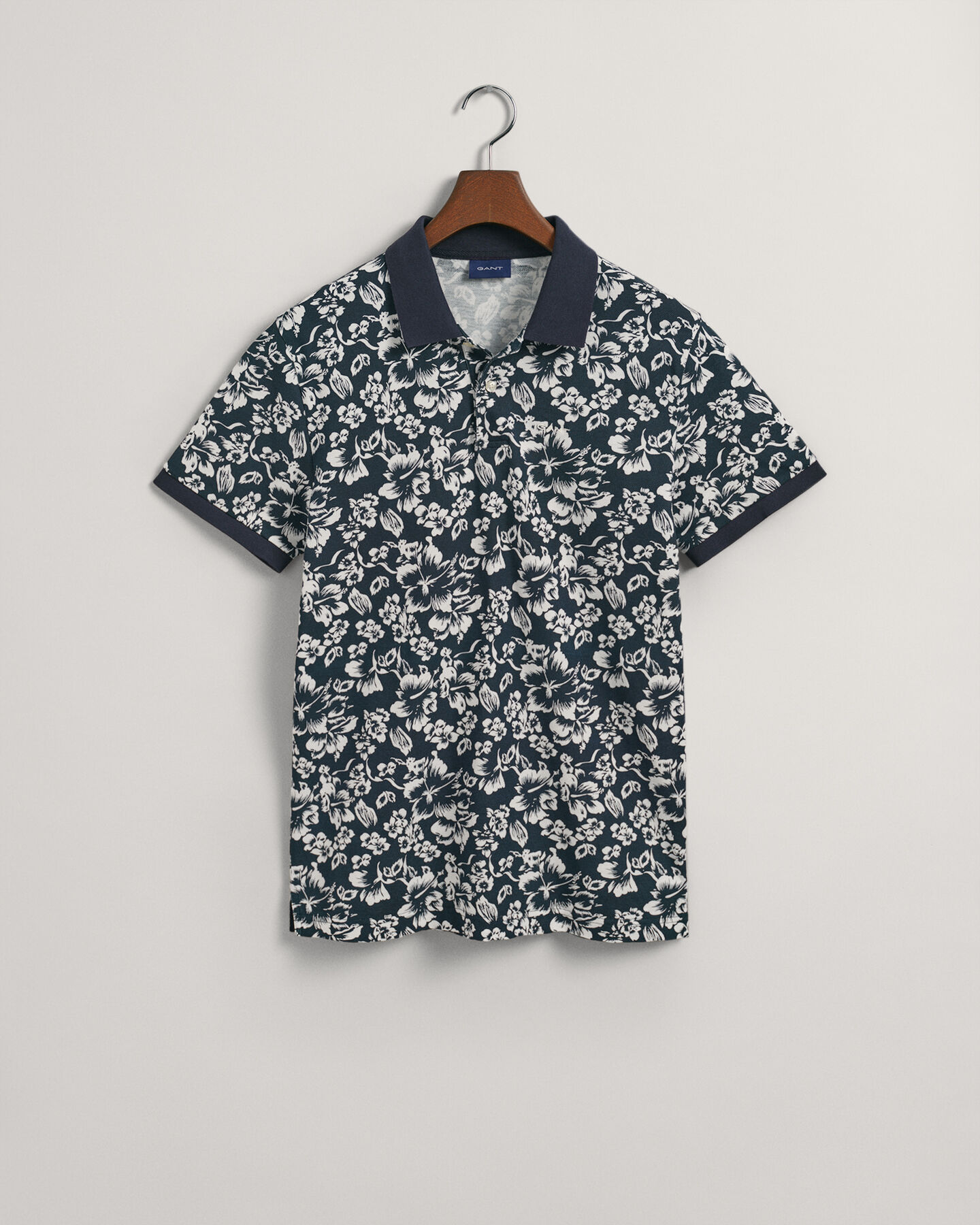 Piqué Poloshirt mit floralem Print