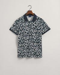 Piqué Poloshirt mit floralem Print