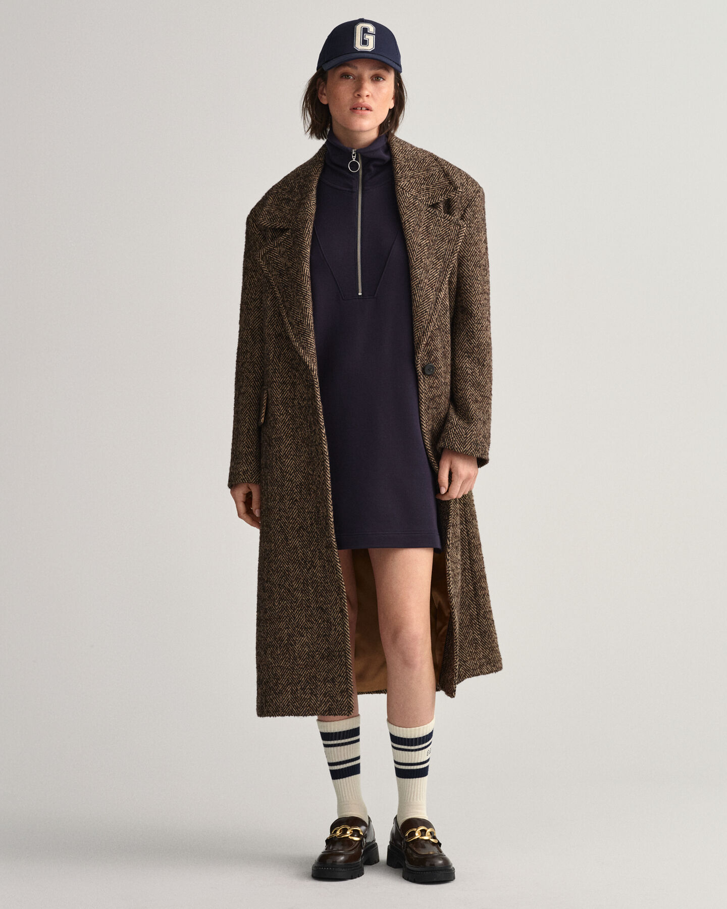 Sweatkleid mit halblangem Rei&szlig;verschluss