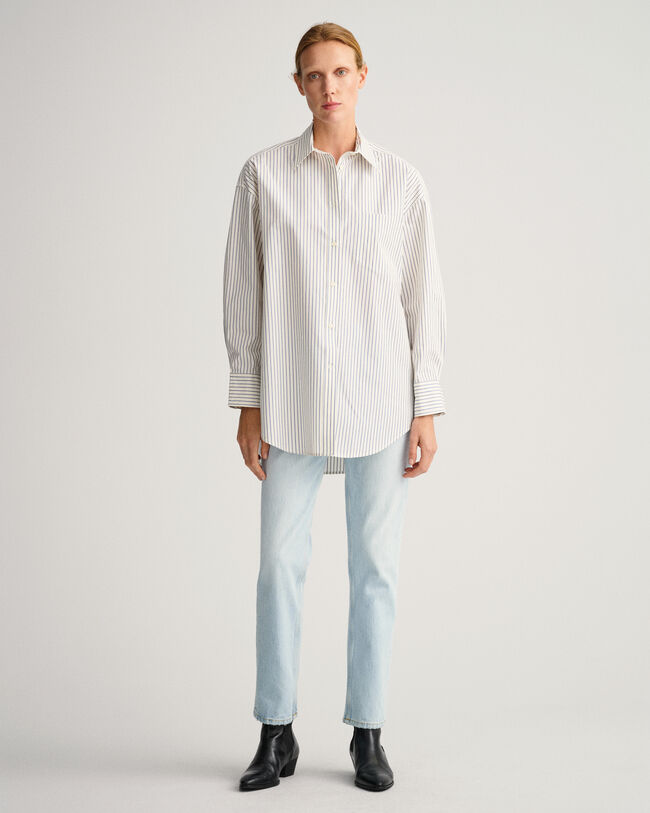 Oversized Bluse mit Nadelstreifen