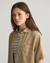 Teens Leinen Kurzarmhemd