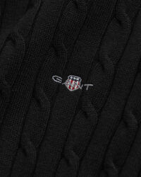 Zopfstrick Rundhalspullover aus Stretch-Baumwolle